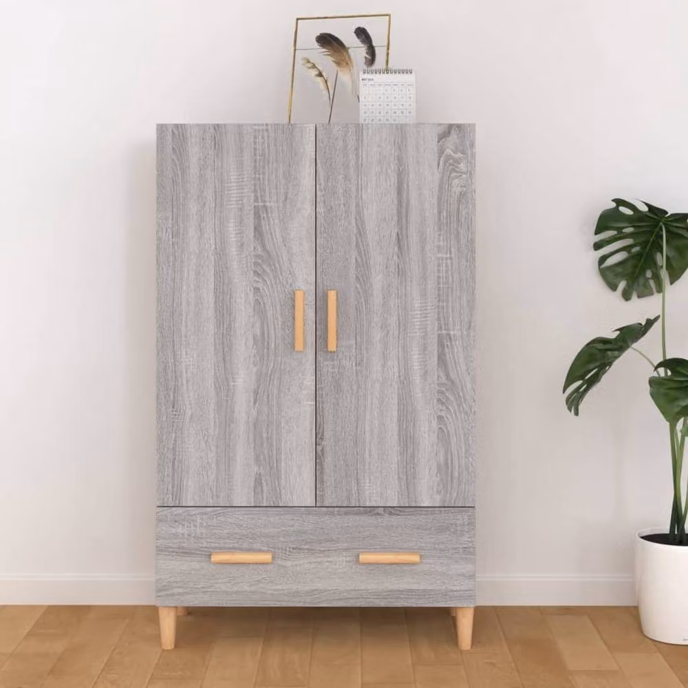 Berkfield Home Grey Sonoma Highboard in Engineered Wood W/D/H: 70 x 31 x 115 cm – 2