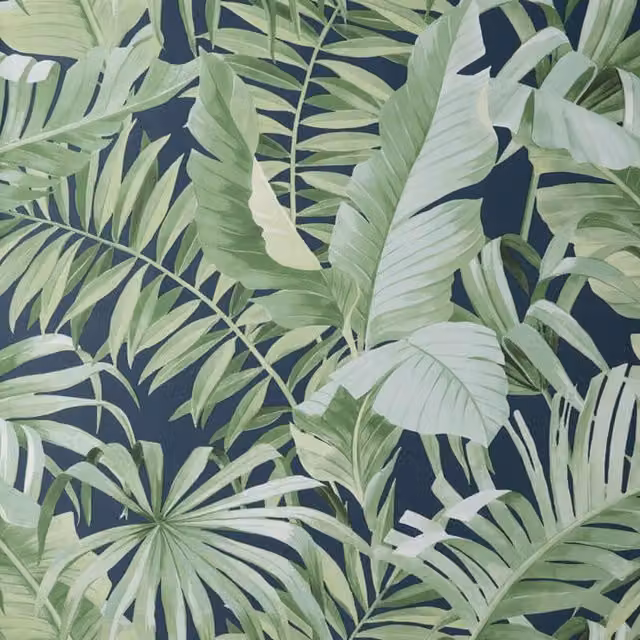 Fine Decor Botanical Floral Wallpaper in Blue and Green