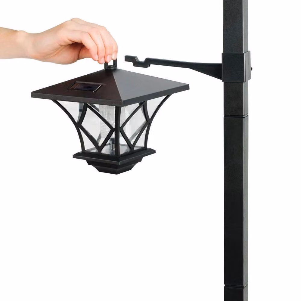 PAWNORA Solar Powered Black Outdoor Garden Post Light, Height: 150 cm – 2