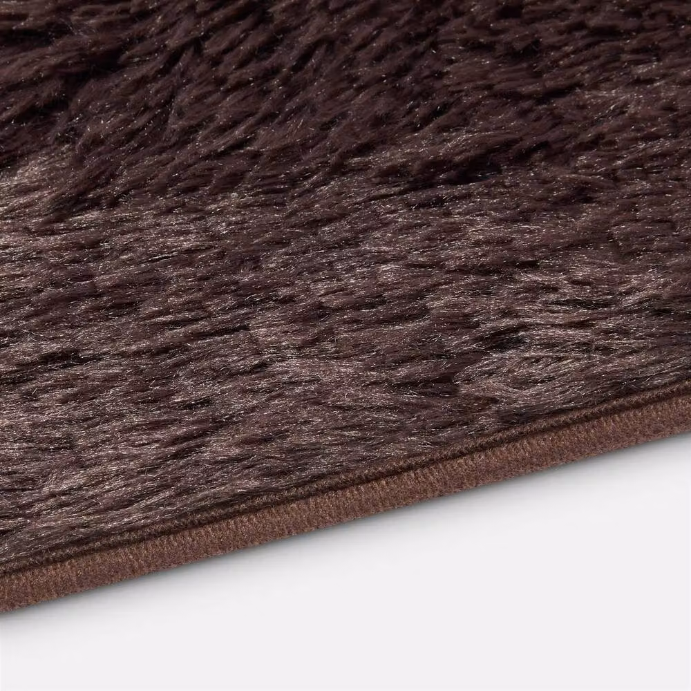 OHS Soft Fluffy Faux Fur Anti-Slip Area Rug in Brown, W/D/H: 170 x 120 x 4 cm – 3