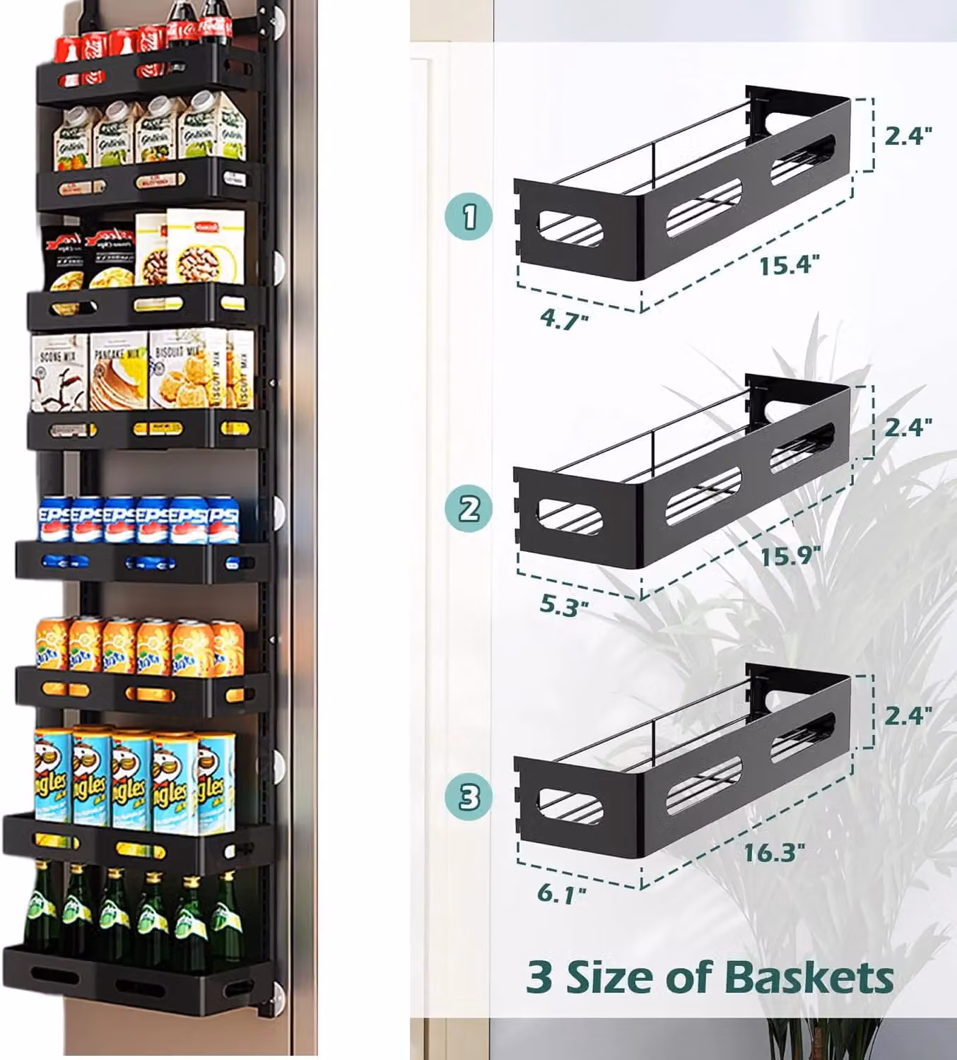 Xample Over Door Storage Rack with 8 Baskets, Hanging Shower Shelf and Kitchen Spice Rack in Brown, Sand or Black – 2