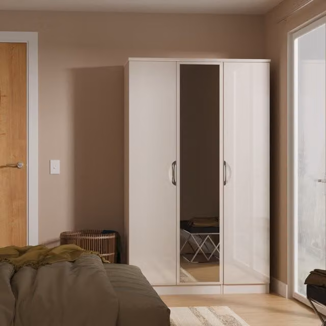 2 U Holborn Ready Assembled Triple Mirror Wardrobe in Taupe – 1