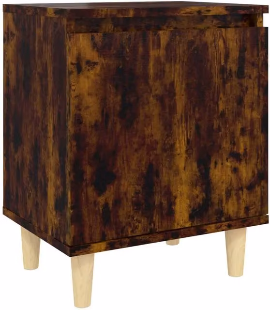 Berkfield Home Bed Cabinet in Smoked Oak Brown with Solid Wood Legs, W/D/H: 40 x 30 x 50 cm – 1