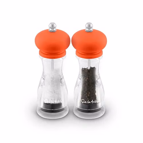 Sur La Table Ceramic Salt and Pepper Mill Set in Orange – 1
