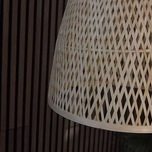 CGC Lighting Calista Bamboo Hand Made Easy Fit Cone Lampshade in Beige – 3