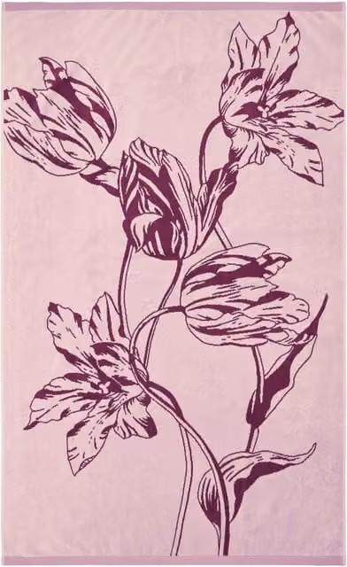 Ted Baker Fluffy Cotton Floral Hand Towel in Pink and Gold