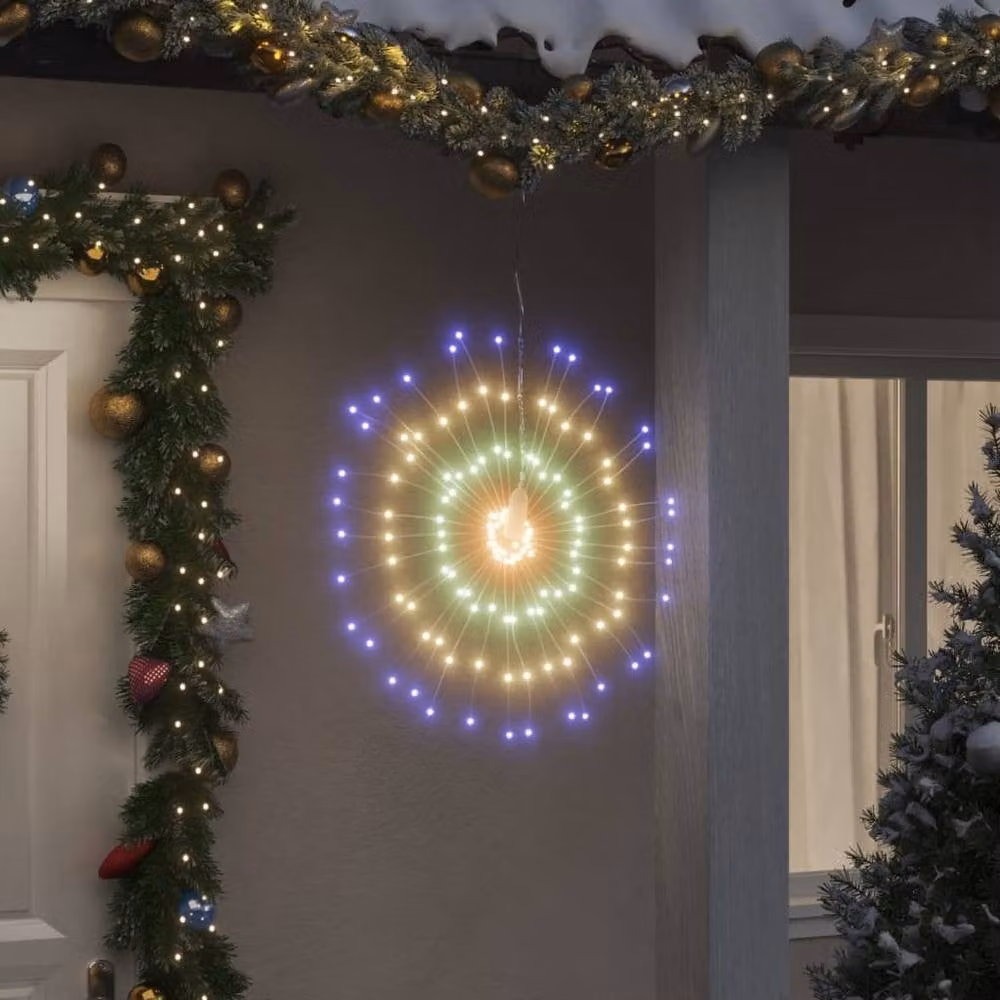 Berkfield Home Festive Christmas Starburst Lights, 140 LEDs, 2 Pack, Multicolour, 17 cm – 2