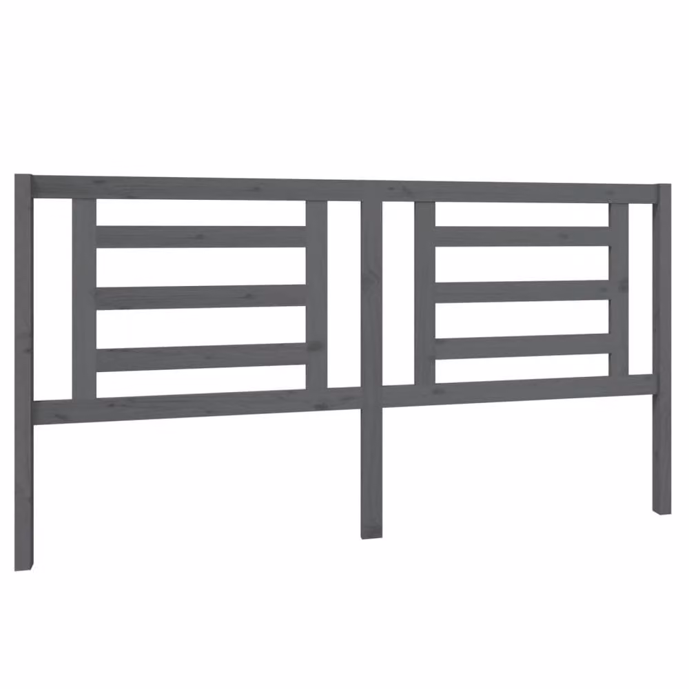Berkfield Home Beautiful Bed Headboard in Grey Solid Pine Wood, W/D/H: 186 x 4 x 100 cm – 3