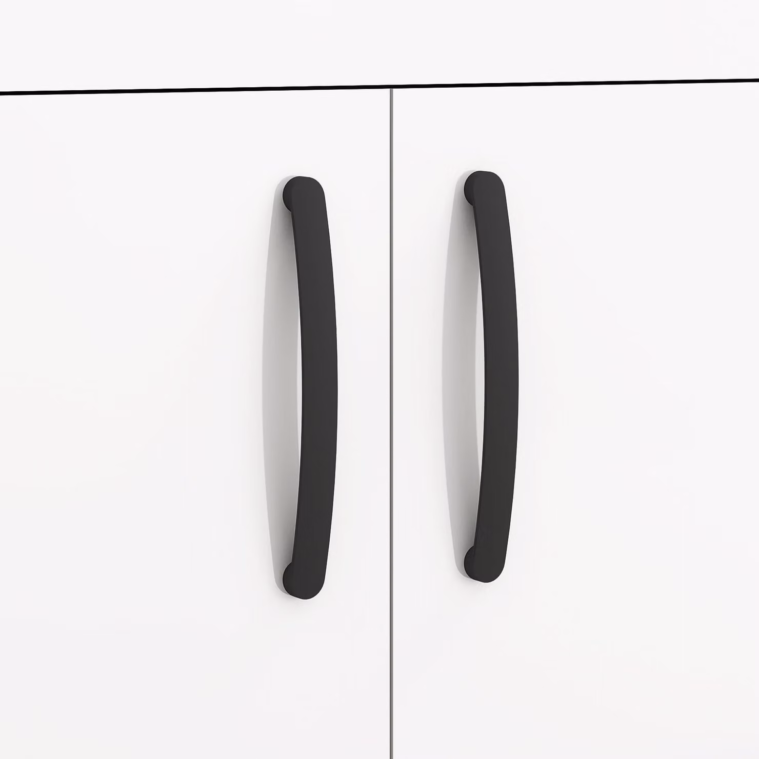 Royal Bathrooms Matt Black Bow Handle for Bathroom Cabinet Doors and Drawers, Stainless Steel