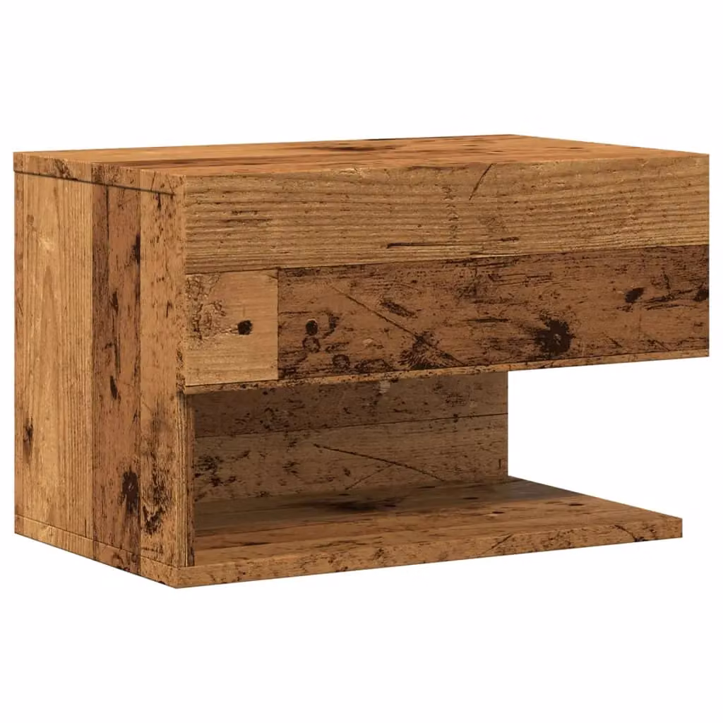 Berkfield Home Wall-mounted Bedside Cabinet in Brown Old Wood – 2