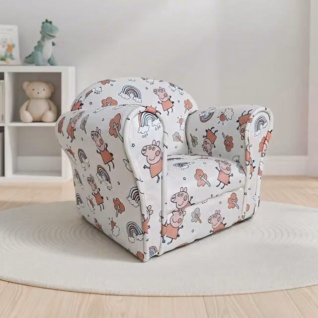 Kidsaw White Fabric Kids Mini Chair Sofa for Children