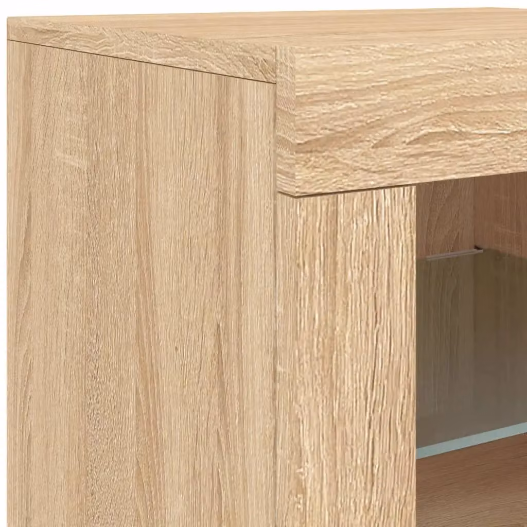 Berkfield Home Modern Sonoma Oak Sideboard with Integrated LED Lights in Brown, W/D/H: 123 x 37 x 67 cm – 4