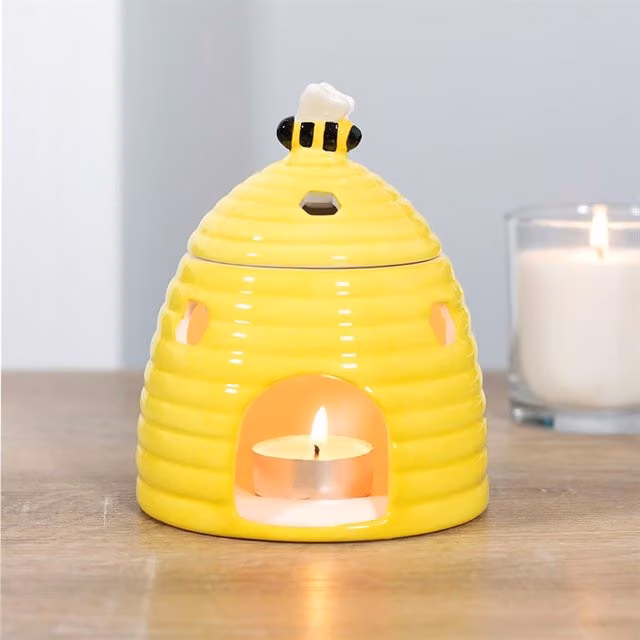 Gloriously Good Yellow Ceramic Beehive Oil Burner and Tealight Wax Warmer