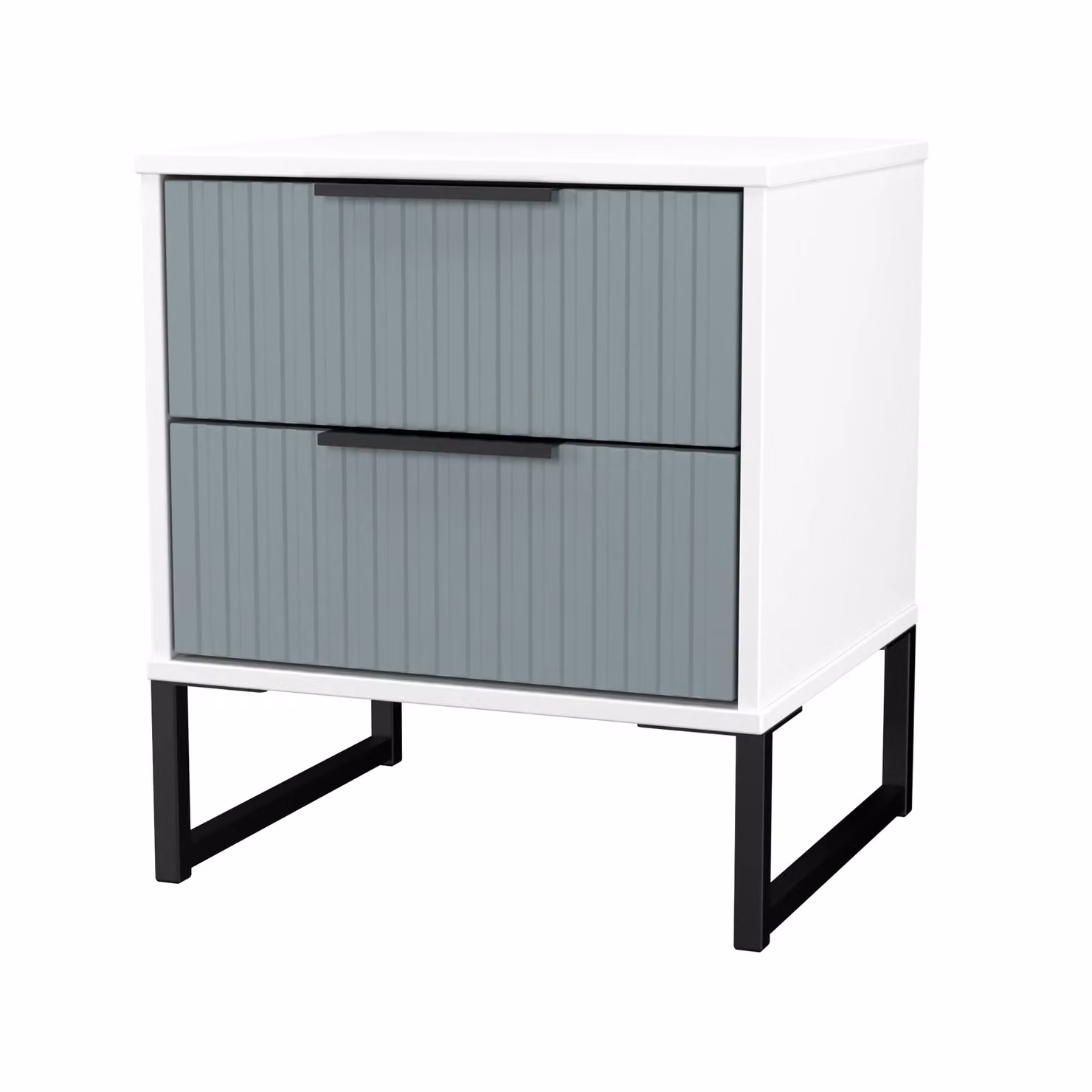 Ready Assembled 2 U Menai 2 Drawer Bedside Cabinet in Duck Egg Blue – 2