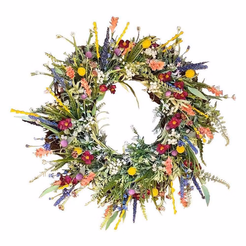 YnysTec Spring Large Multicolour Artificial Flower Wreath in Green for Front Doors and Walls – 7