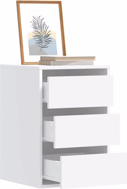 Berkfield Home Corner Chest of Drawers in White, W/D/H: 40 x 41 x 58 cm