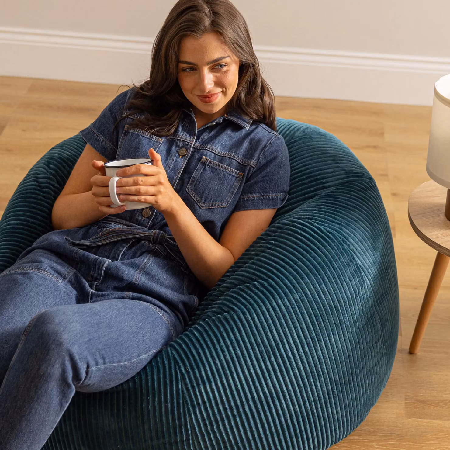 ICON Classic Cord Bean Bag in Petrol Green – 3