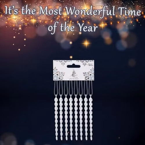 VFM e-Store Crystal Look Icicle Christmas Tree Hanging Ornament, Clear, 13.5 cm – 3