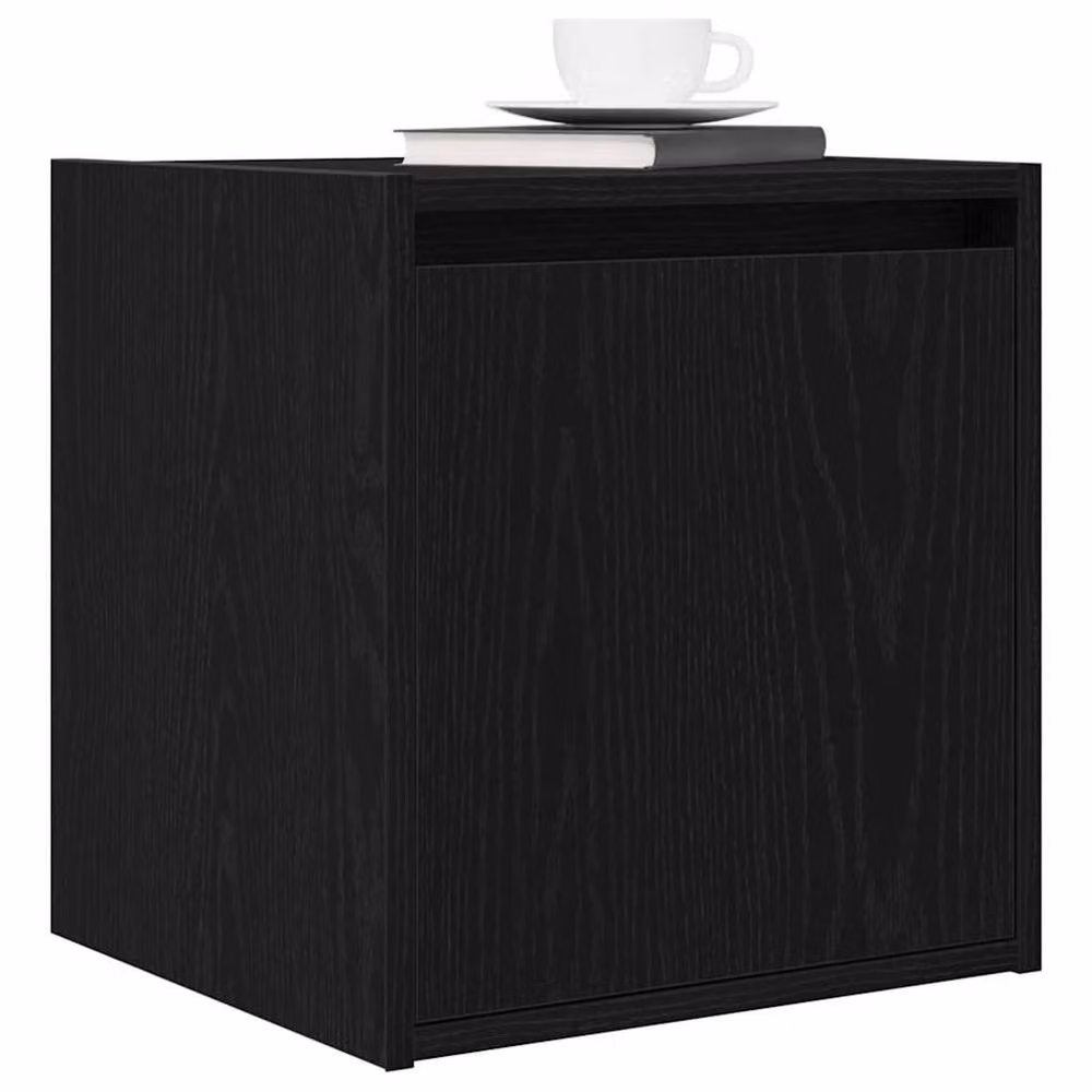 Berkfield Home Durable Wall-Mounted Bedside Cabinets, 2 Pack, Black, W/D/H: 38 x 34 x 40 cm – 4