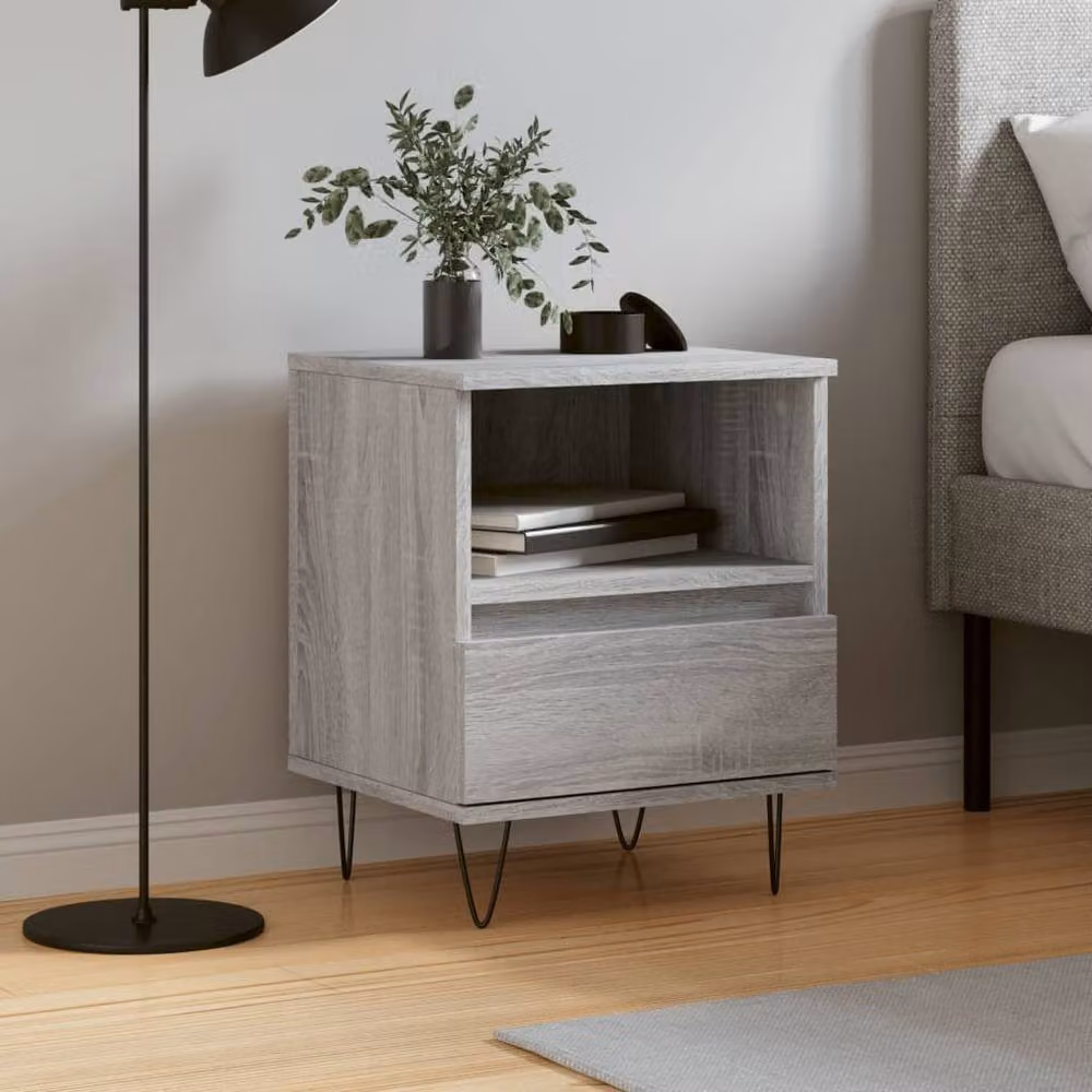Berkfield Home Modern Bedside Cabinet in Grey Sonoma, W/D/H: 40 x 35 x 50 cm – 2