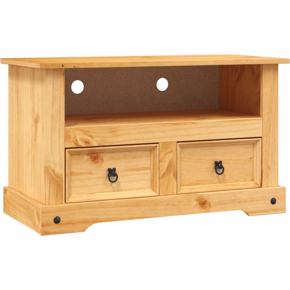 Berkfield Home Corona Range Mexican Pine TV Cabinet in Brown, W/D/H: 91 x 43 x 56 cm – 2