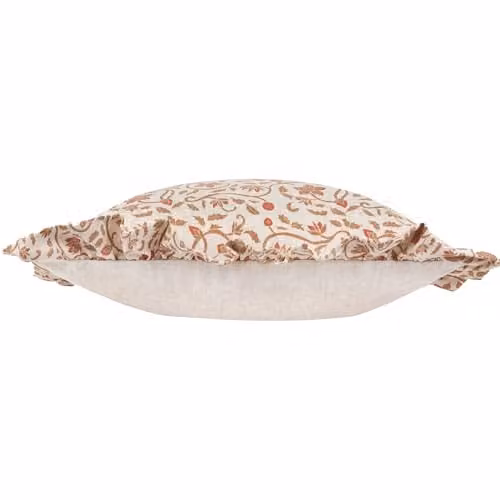 Paoletti Floral Linen and Polyester Filled Square Cushion, Yellow, W/D/H: 50 x 50 x 5 cm – 2