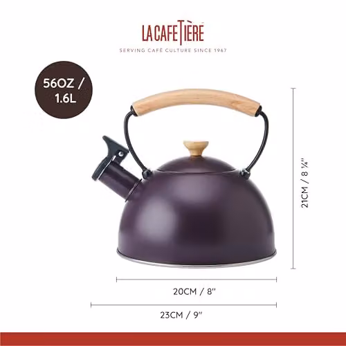 La Cafetiere Whistling Kettle in Purple, 1.6L – 2