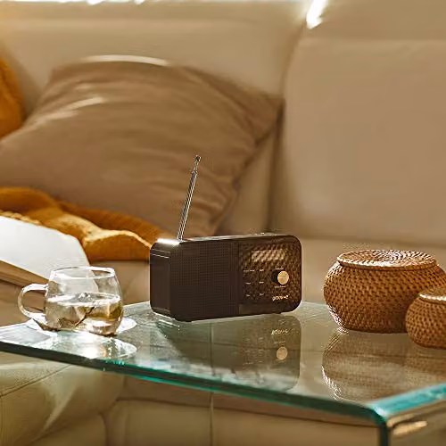 Groov-e Venice Portable DAB+ and FM Digital Radio with Bluetooth and 3.5mm Jack, Black – 3