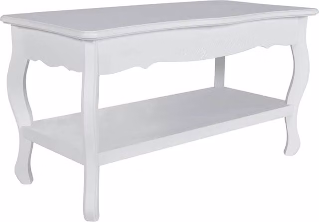 Berkfield Home Two-Tier Rectangular Coffee Table in White Lacquered MDF and Wood – 1