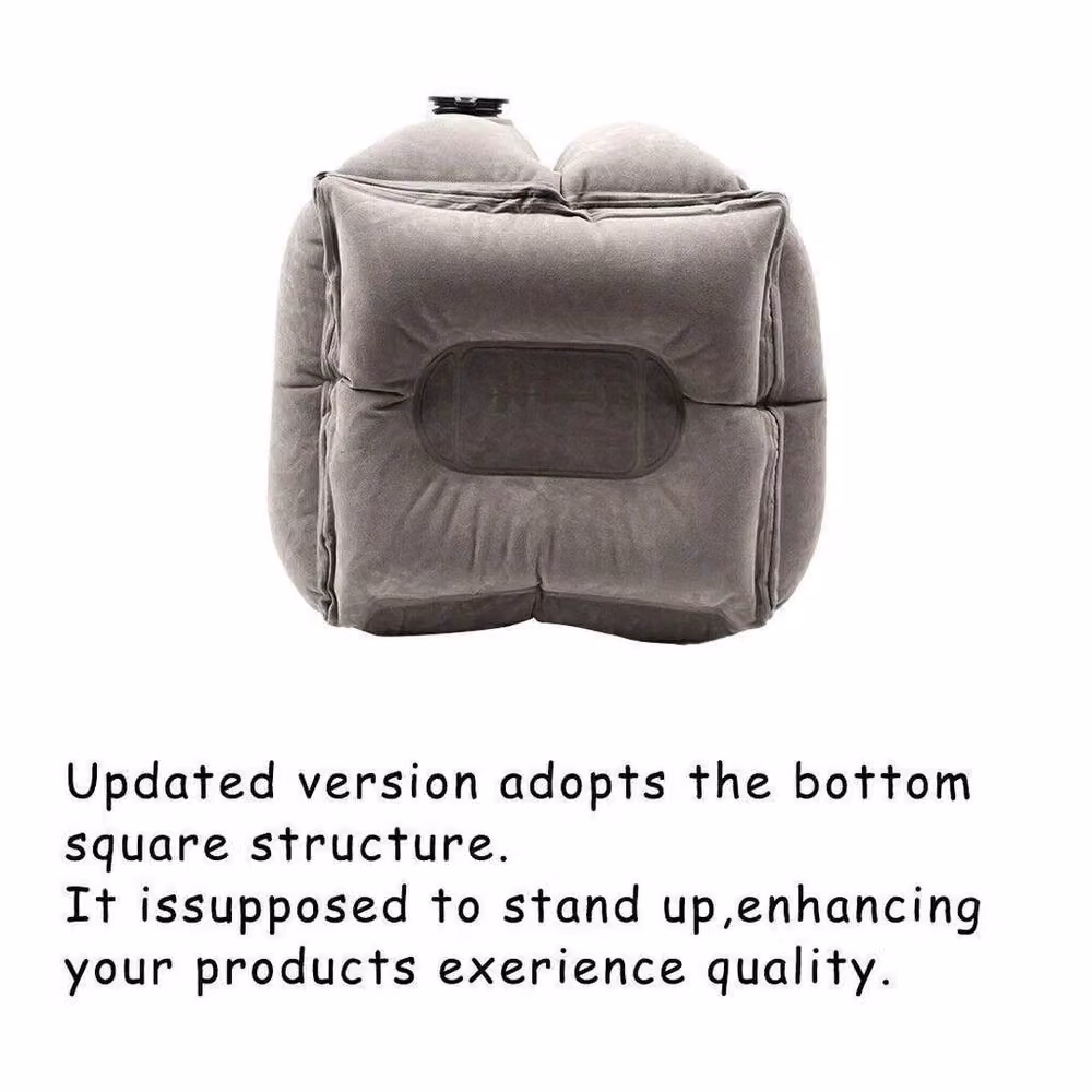 FLAVORA Grey Inflatable Travel Neck and Shoulder Support Pillow – 2
