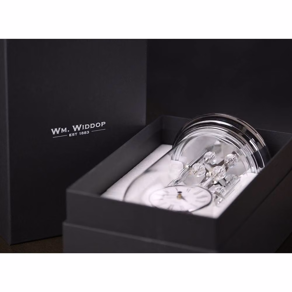 William Widdop Silver Rotating Pendulum Anniversary Tabletop Clock – 6