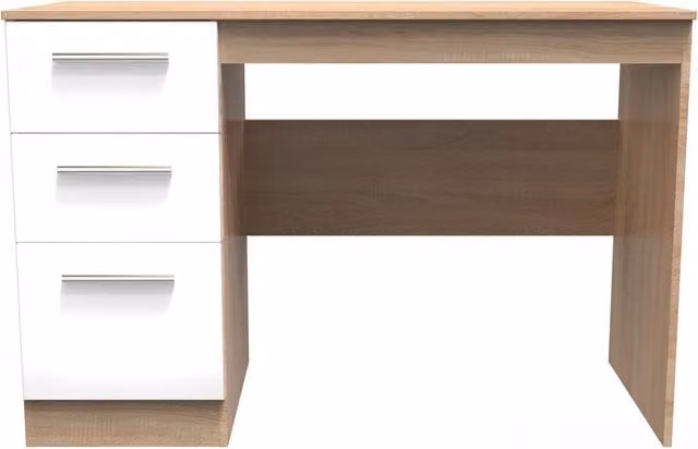 2 U Trent Ready Assembled 3 Drawer Desk in White – 1