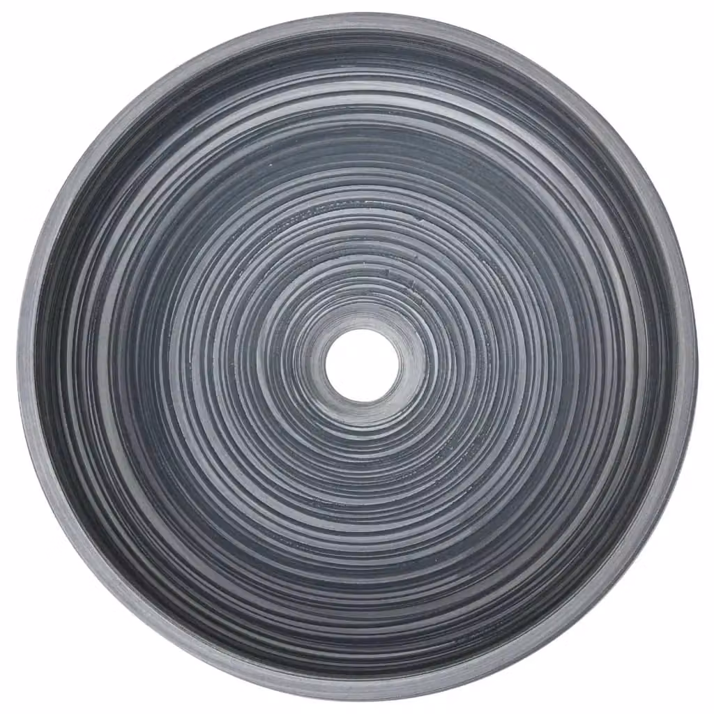 Berkfield Home Grey Round Ceramic Countertop Basin, Diameter: 41 cm, Height: 14 cm – 3