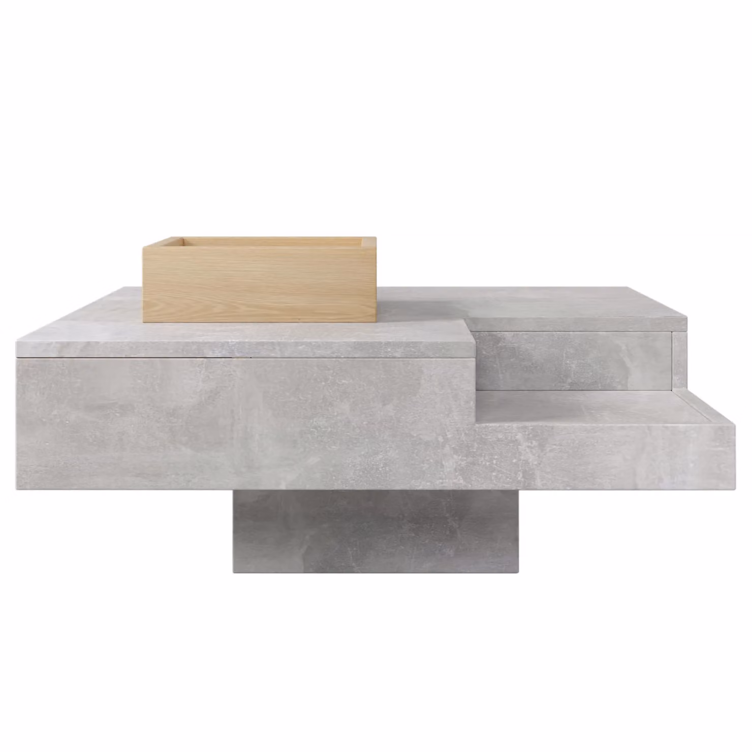 HomeTouch Grey Marble Effect Coffee Table with Removable Storage Box – 2
