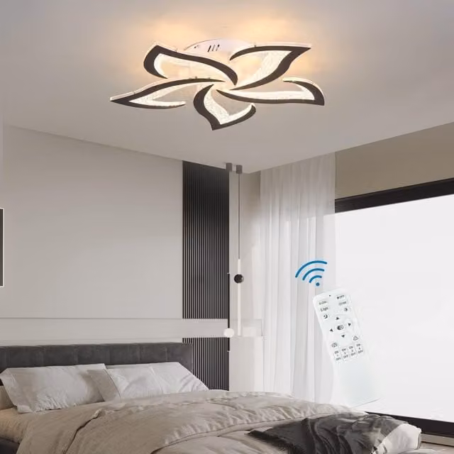 Garwarm Dimmable Flower LED Ceiling Light in Black – 1