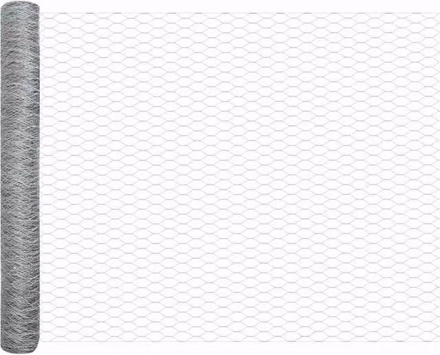 Berkfield Home Hexagon Fence in Silver Galvanised Steel, H: 140 cm x W: 50 m