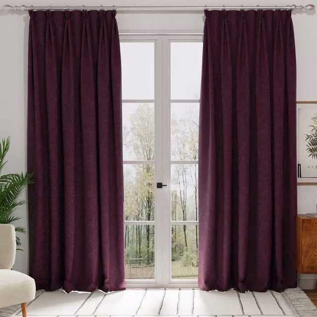 Terrys Plain Purple Blackout Fabric Panel Curtain
