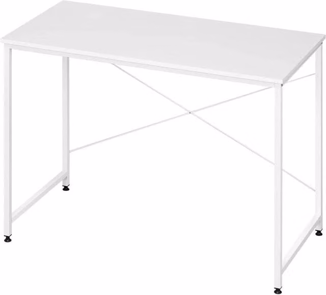 NESTLUNE Modern White Computer Desk for Home Office