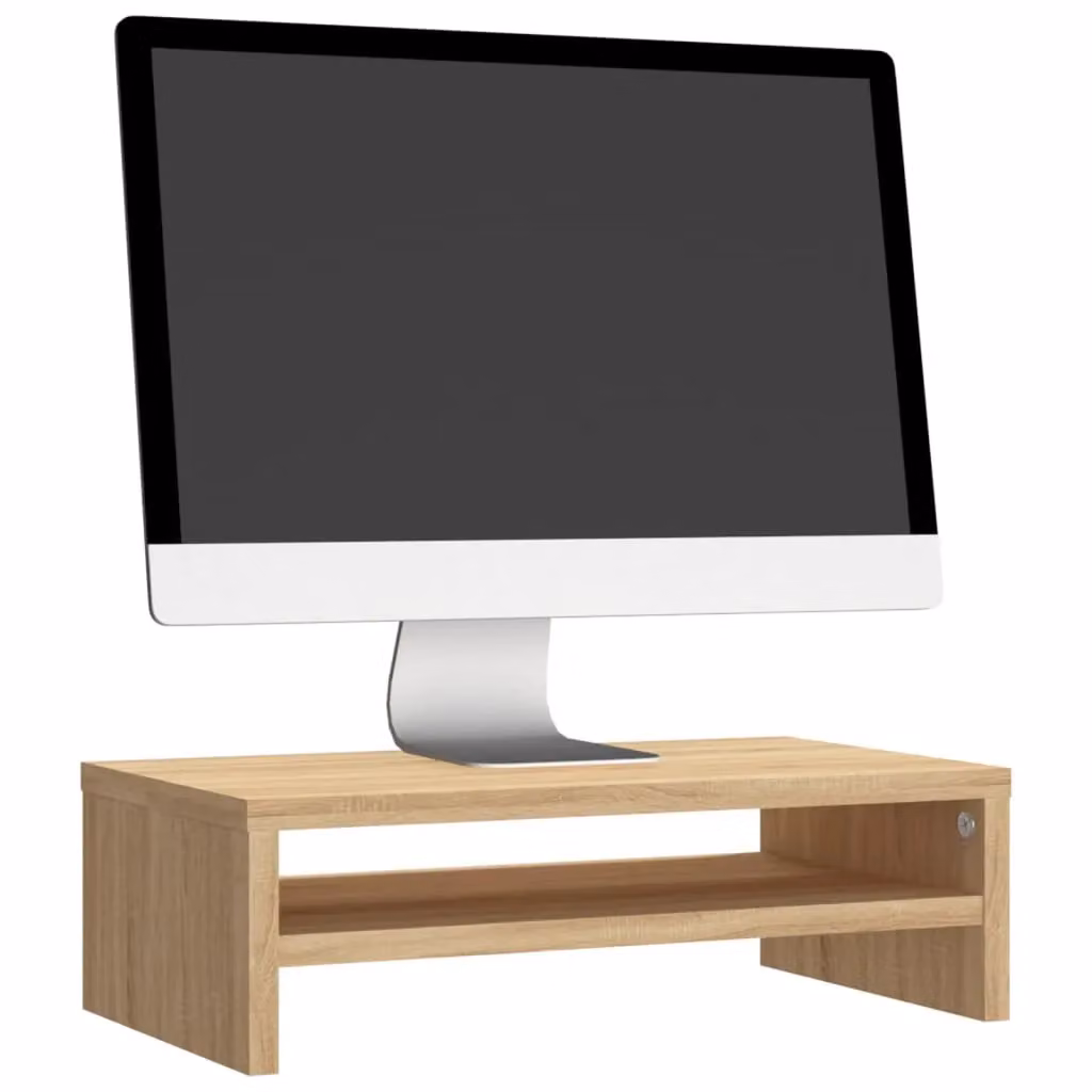 Berkfield Home Monitor Stand in Sonoma Oak Brown, W/D/H: 42 x 24 x 13 cm – 3