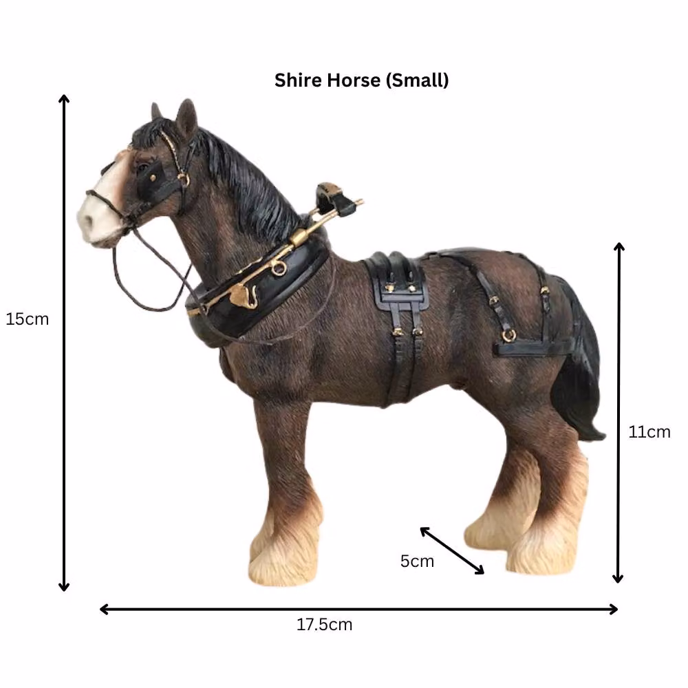 Leonardo Animal Crackers Bay Shire Heavy Horse in Harness Figurine, Brown and Multicolour – 2