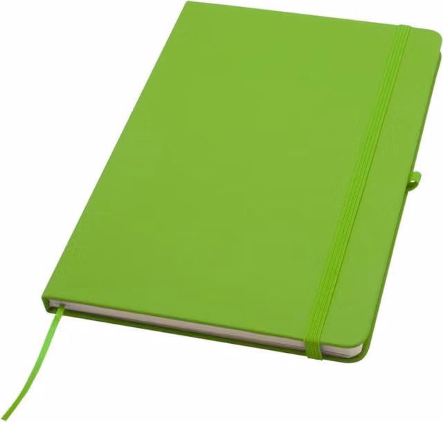 Generic A5 Lined Hardcover Notebook with Bookmark and Elastic Closure, Green