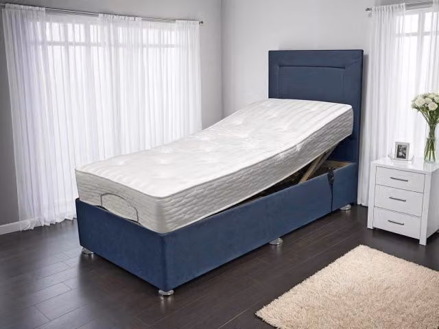 Willow and Eve Classic Ortho Pocket 1000 Electric Adjustable Bed, Blue, W/D/H: 75 x 190 x 76.2 cm