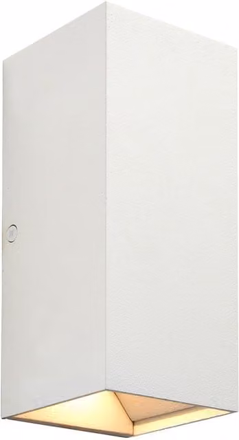 Loops Twin Rectangular Outdoor IP44 Wall Light, Matt White Aluminium and Glass, 2 x 5.5W CCT LED