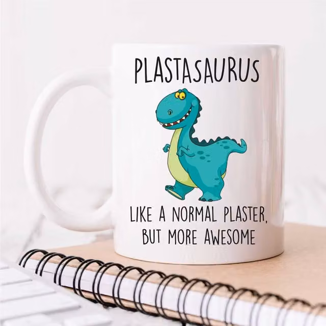 60 Second Makeover Limited Plastasaurus Ceramic Mug in White