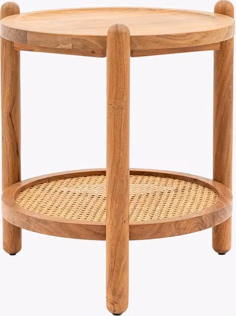 Perch & Parrow Lyon Round Acacia Wood Side Table in Brown