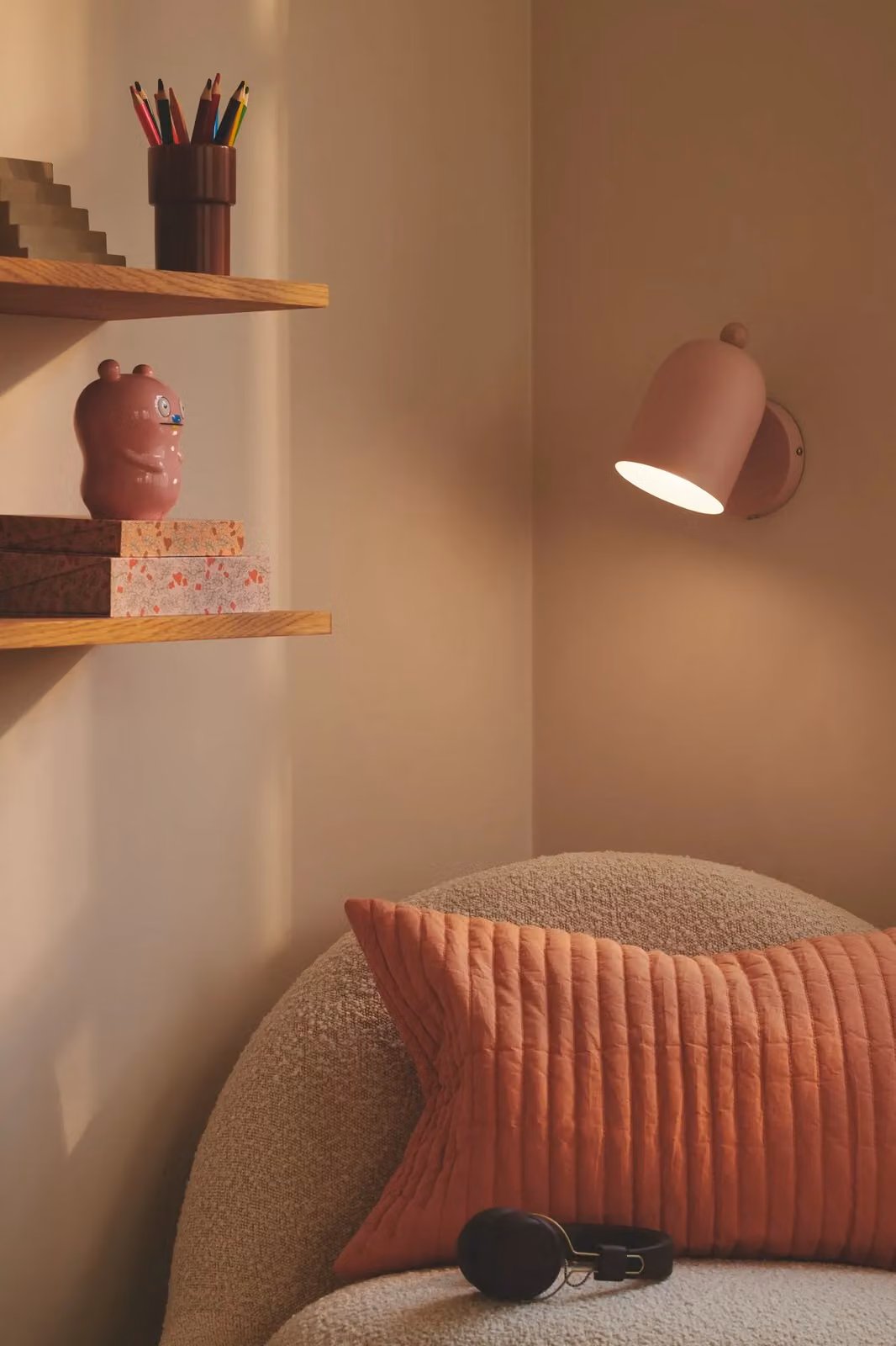 Nordlux Gaston Pink Metal Wall Light with E27 Bulb Holder – 3