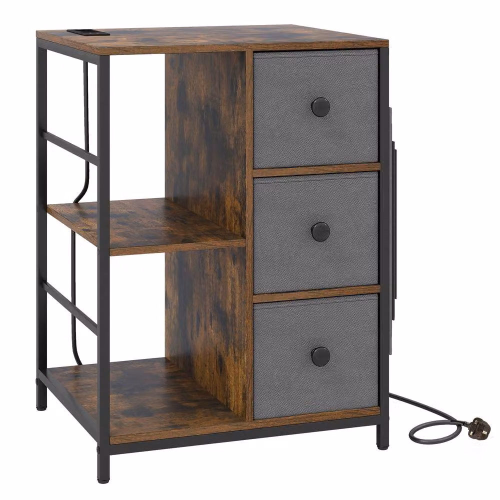 Costway Industrial Storage Cabinet with Storage Shelf in Brown – 6
