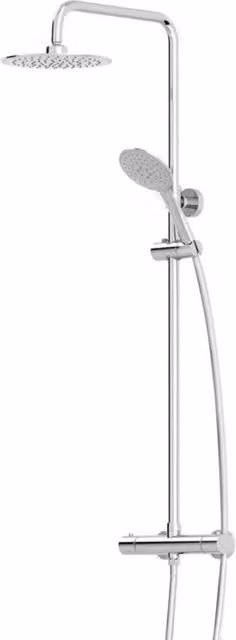 KORVIXA Modern Thermostatic Bar Mixer Shower in Silver, W: 52 cm, H: 1000 cm