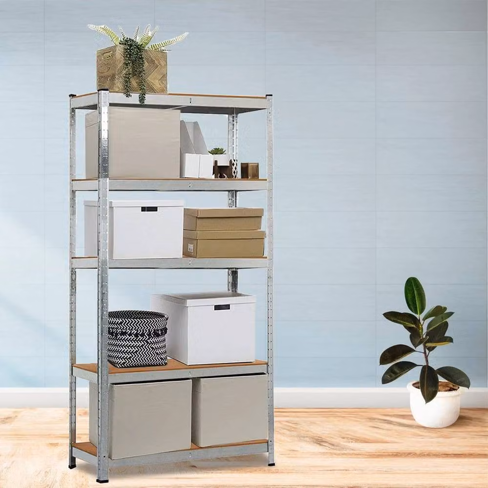 Kelvenix 5 Tier Heavy Duty Garage Shelving in Silver, W/D/H: 100 x 52 x 18 cm – 2