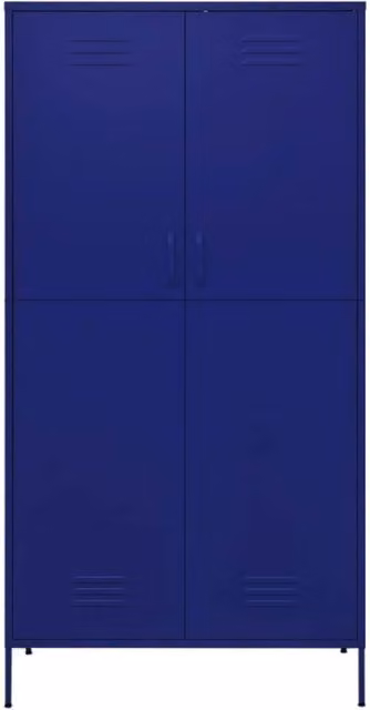 Berkfield Home Navy Blue Steel Wardrobe W/D/H: 90 x 50 x 180 cm